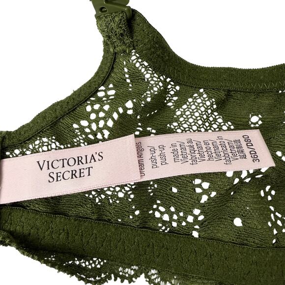 Victoria's Secret Dream Angels Lace Push Up Bra Woodland Green 36D - Picture 4 of 7